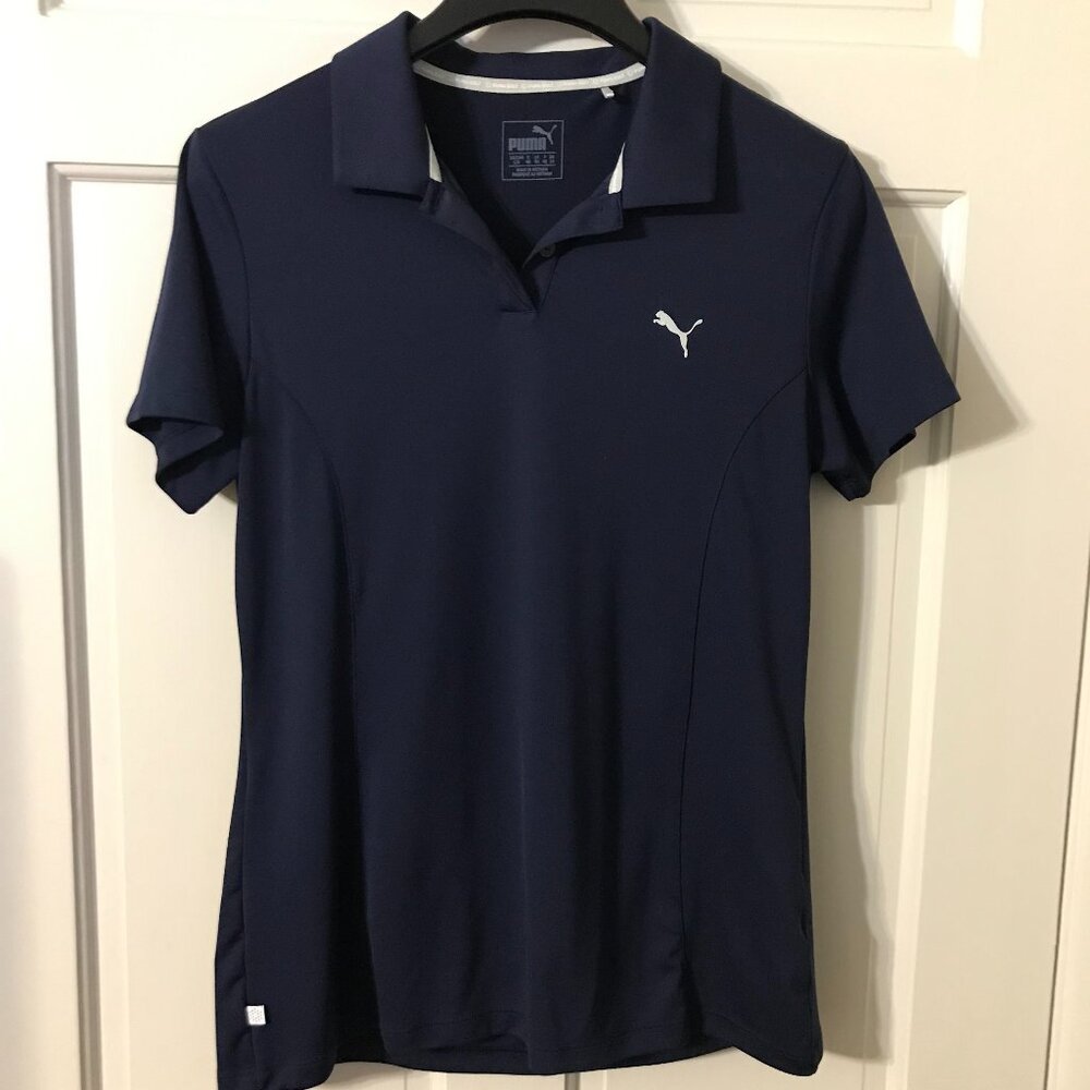 Puma Navy Polo Shirt with White Puma Logo